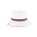 woven band suncut cotton twill white bucket cap